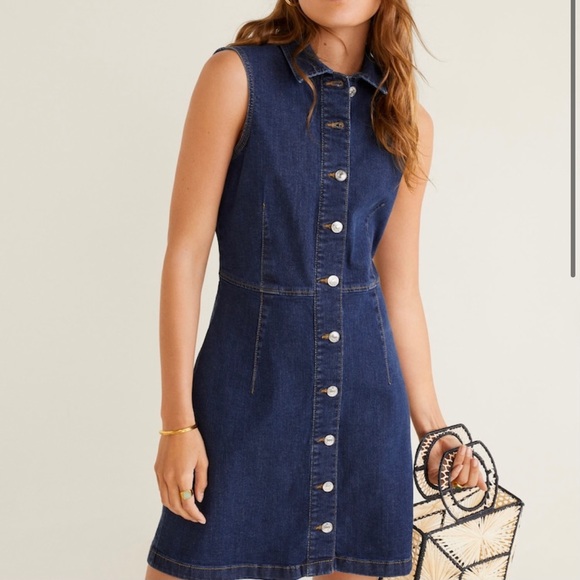 Mango | Dresses | Mango Button Denim 